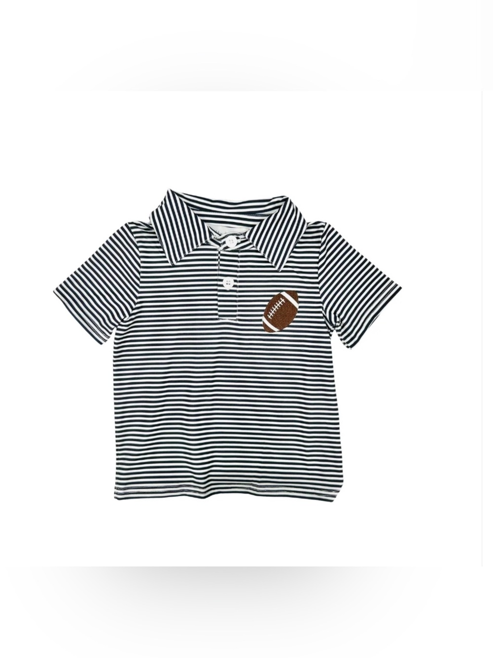 Abby & Evie Boutique Football Striped Polo Sz 2